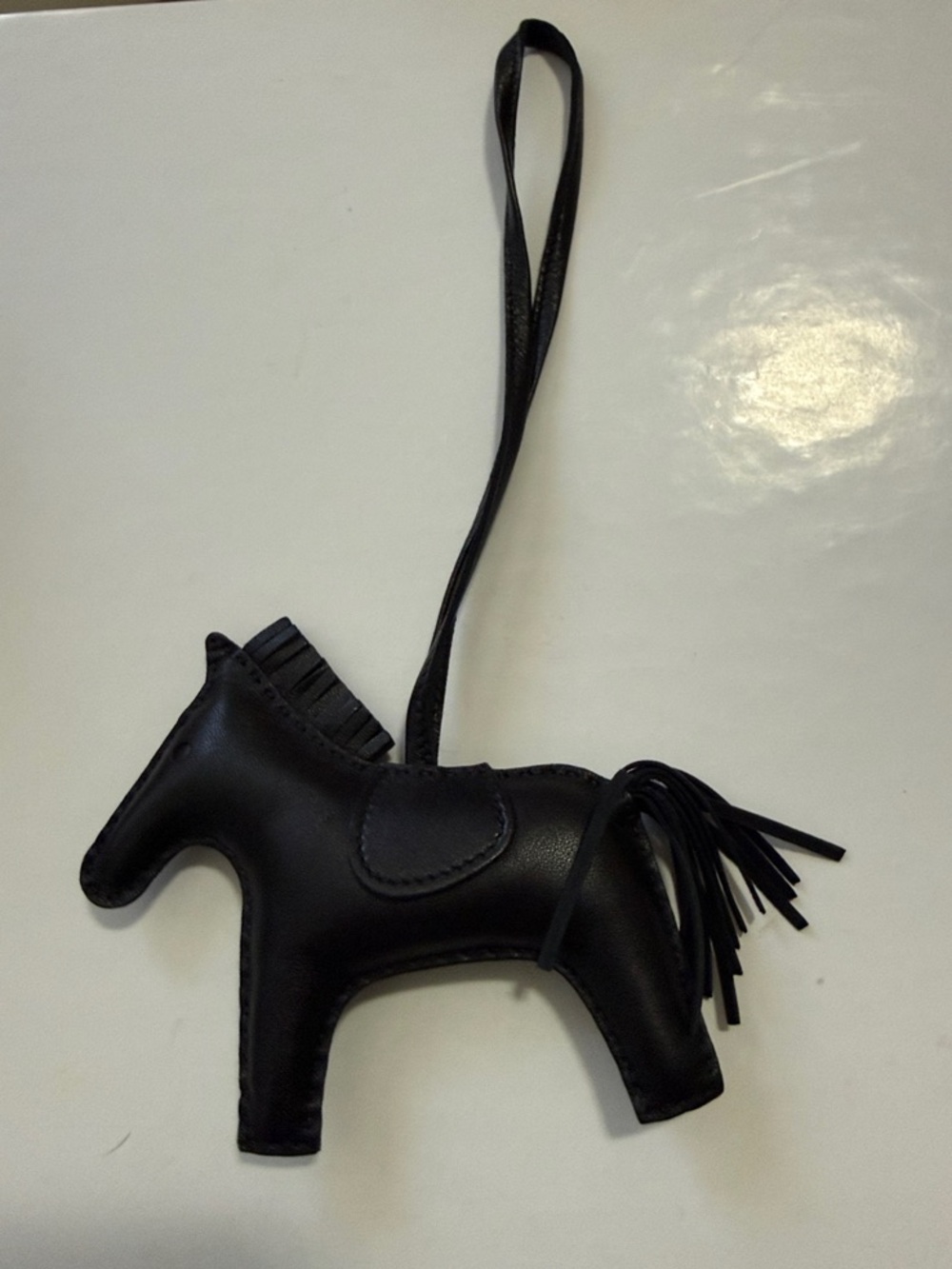 Black Horse Leather Bag Charm
